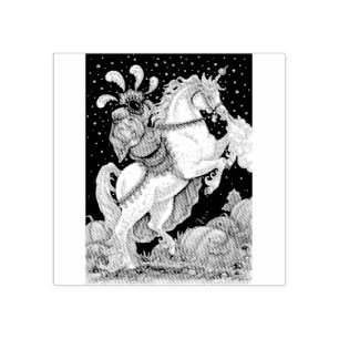 HEADLESS HORSEWOMAN HALLOWEEN UNICORN RUBBER STAMP