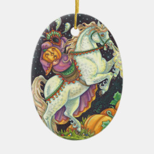HEADLESS HORSEWOMAN SLEEPY HOLLOW ORNAMENT Oval