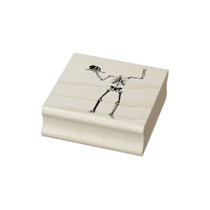 Headless skeleton silhouette art stamp