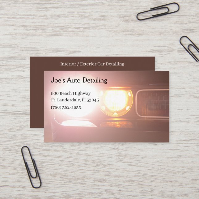 Headlight Automotive American Muscle Car  Business Card (Front/Back In Situ)