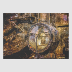 Headlight Of The Retro Steam Train Tissue Paper