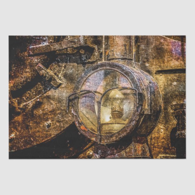 Headlight Of The Retro Steam Train Tissue Paper (Front)