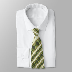 Headlights Polka Dot Striped Olive Two-sided Tie