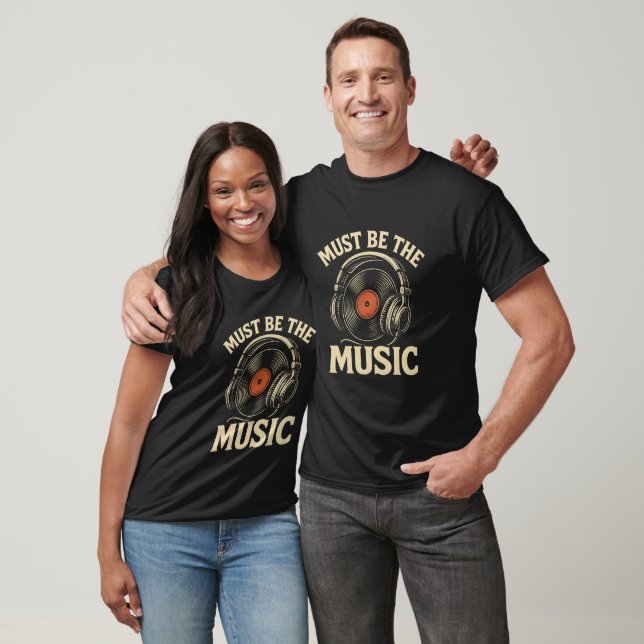 Headphone and record design T-Shirt (Unisex)