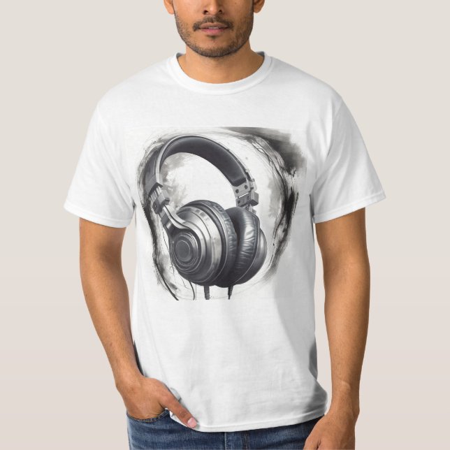 Headphone Artwork Music Lover T-Shirt (Front)