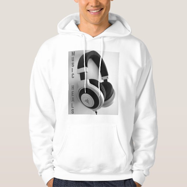 Headphone  Men's Long Sleeve  Hoodie (Front)