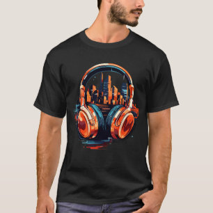 Headphone Music Non Stop Fun Urbain City Life T-Shirt
