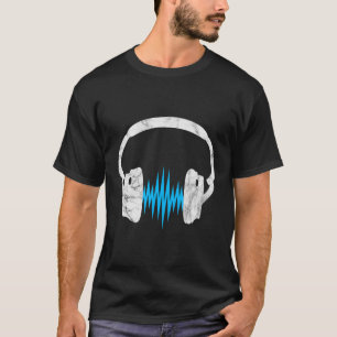 Headphone Music Pulse Frequency Sound Wave Musicia T-Shirt
