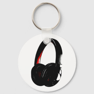 Headphone Pop Art Head Phone Key Ring