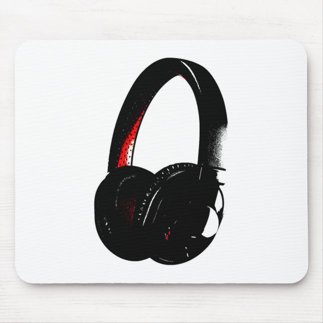 Headphone Pop Art Head Phone Mouse Pad (Front)