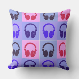 Headphone Pop Art Head Phone Outdoor Cushion