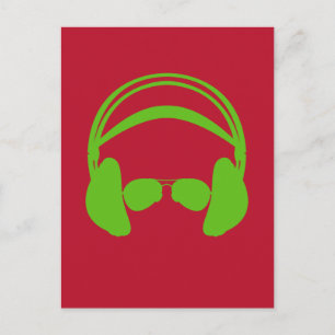 Headphone & Sunglasses Postcard