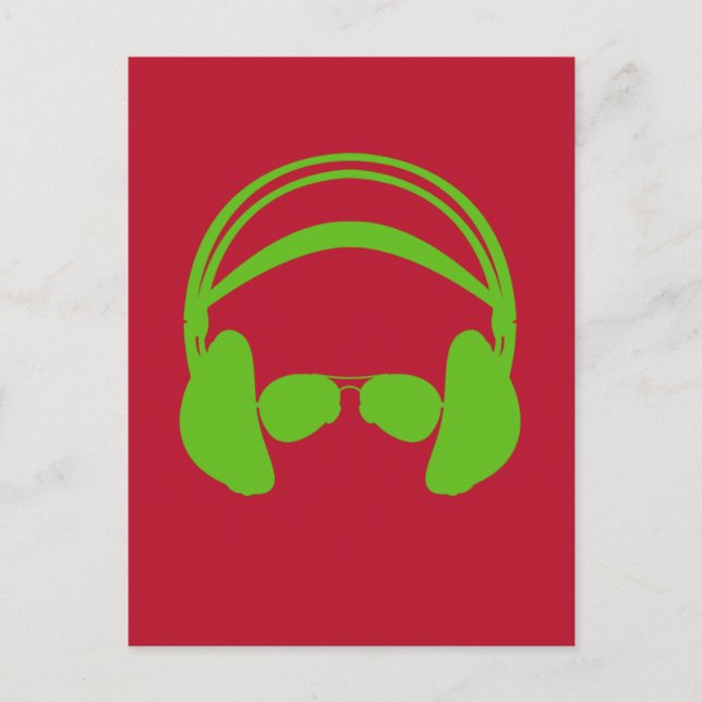 Headphone & Sunglasses Postcard (Front)