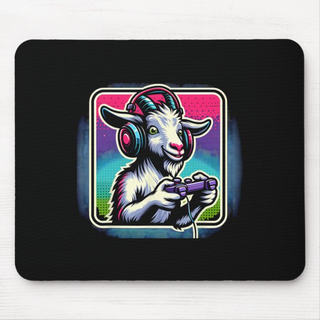 Headphone Video Game Goat Gaming  Mouse Pad (Front)