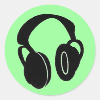 Headphones1-0 Classic Round Sticker