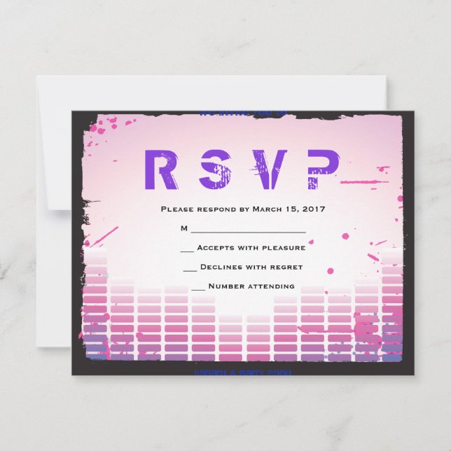 HEADPHONES Bar Bat Mitzvah RSVP Card (Front)
