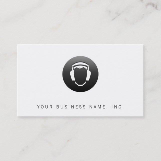 Headphones Button Business Card (Front)