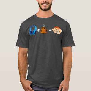 Headphones Coffee Happy T-Shirt