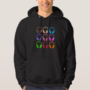 Headphones Collage Disc Jockey & Music Hoodie