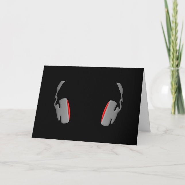 Headphones Cool Simply and Classy Card (Front)