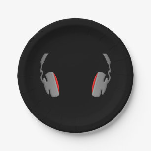 Headphones Cool Simply and Classy Paper Plate