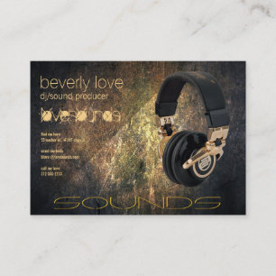 headphones dj business card