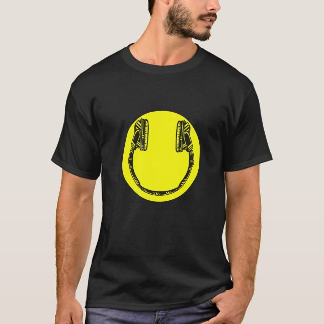 Headphones Dj Deejay Music Pop Bass Techno Rock Po T-Shirt (Front)
