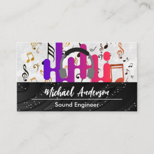 Headphones Logo Technology Musician Business Card