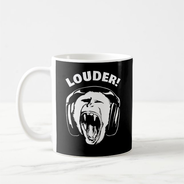 Headphones Monkey Loud Music Lover Coffee Mug (Left)