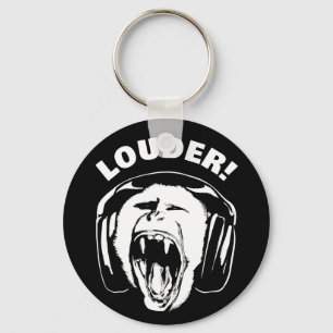 Headphones Monkey Loud Music Lover Key Ring