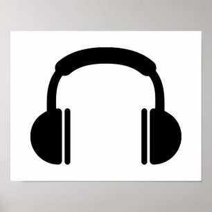 Headphones music DJ Poster