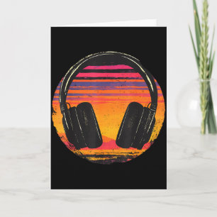 Headphones Music Dj Sunset Relaxed Music Headphone Card