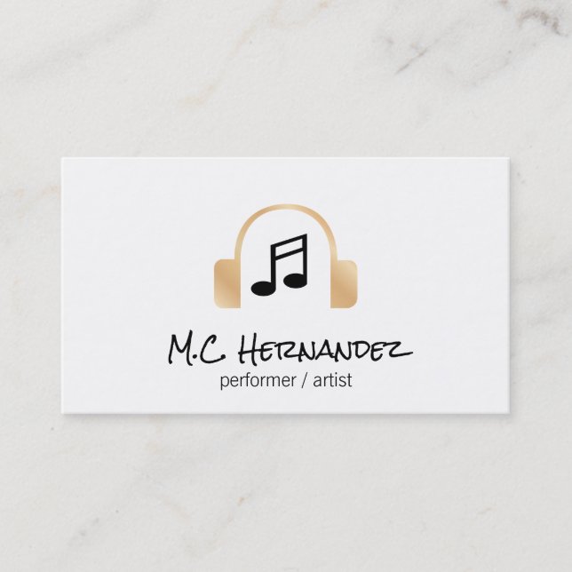 Headphones | Musical Note Business Card (Front)