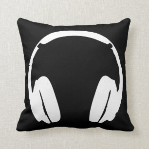 Headphones Pillow (Black & White)