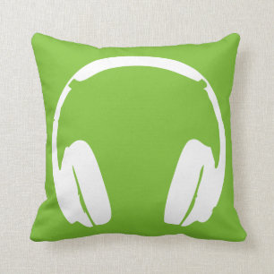 Headphones Pillow (Green/White)