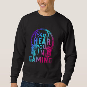 Headphones Playing Video Games Gamer Funny Gaming Sweatshirt
