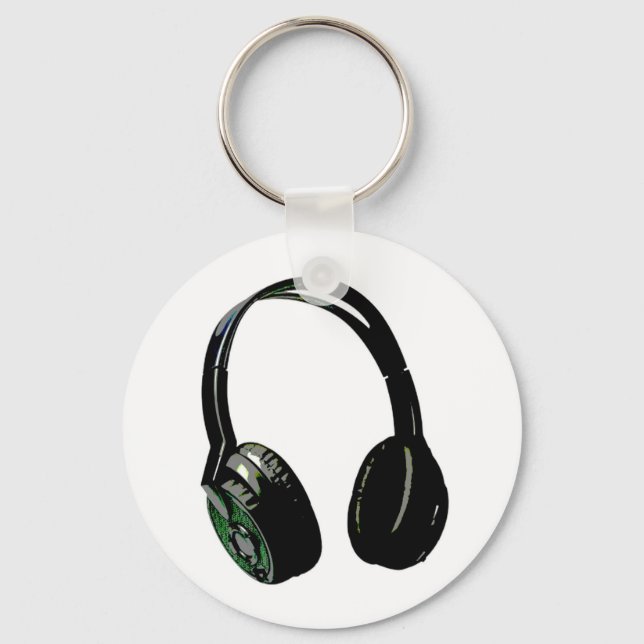 Headphones Pop Art Key Ring (Front)