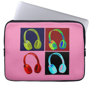 Headphones Pop Art Laptop Sleeve