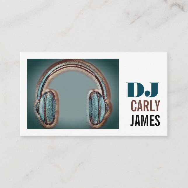 Headphones, Professional DJ Business Card (Front)