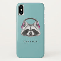 Headphones Racoon | Add Your Name