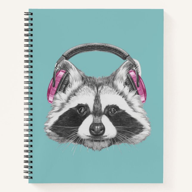Headphones Racoon Notebook (Front)