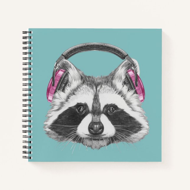 Headphones Racoon Notebook (Front)