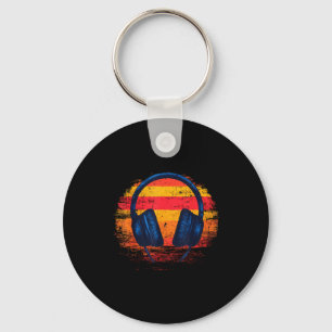 Headphones Sunset Relaxed Music Headphones Music D Key Ring