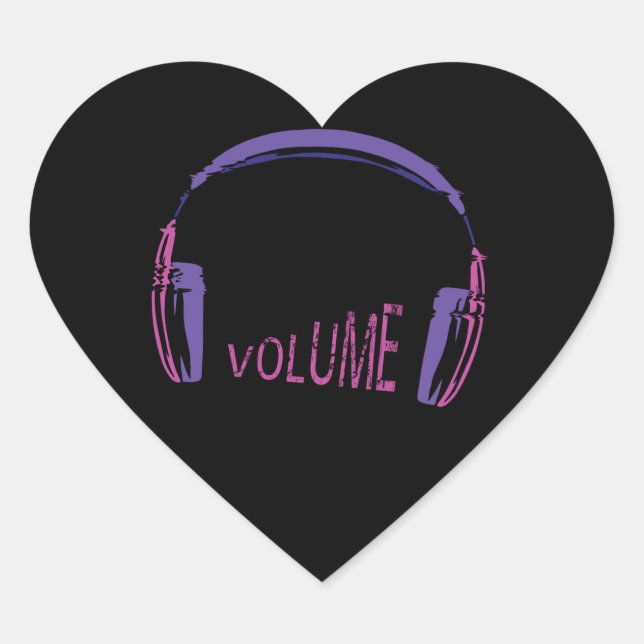 Headphones Volume up Heart Sticker (Front)