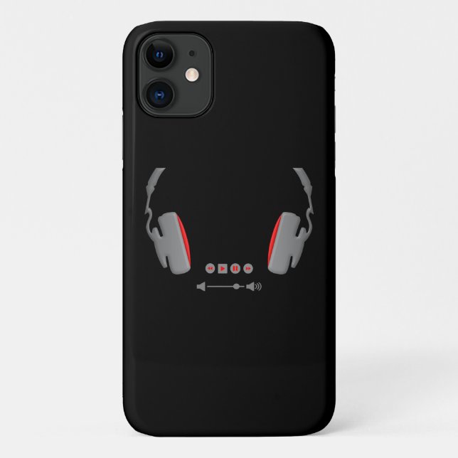 Headphones with media volume control buttons Case-Mate iPhone case (Back)