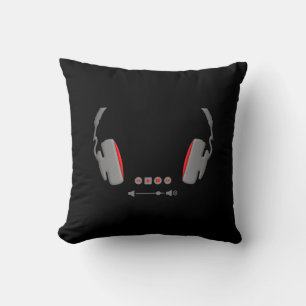 Headphones with media volume control buttons cushion