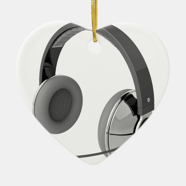Headphones with mic ceramic ornament (Front)