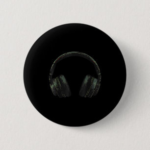 Headphones With Sunset Relaxed Music Headphones Mu 6 Cm Round Badge