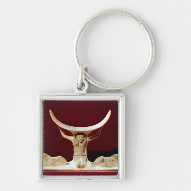 Headrest with Shu, the Egyptian God of the Air Key Ring (Front)