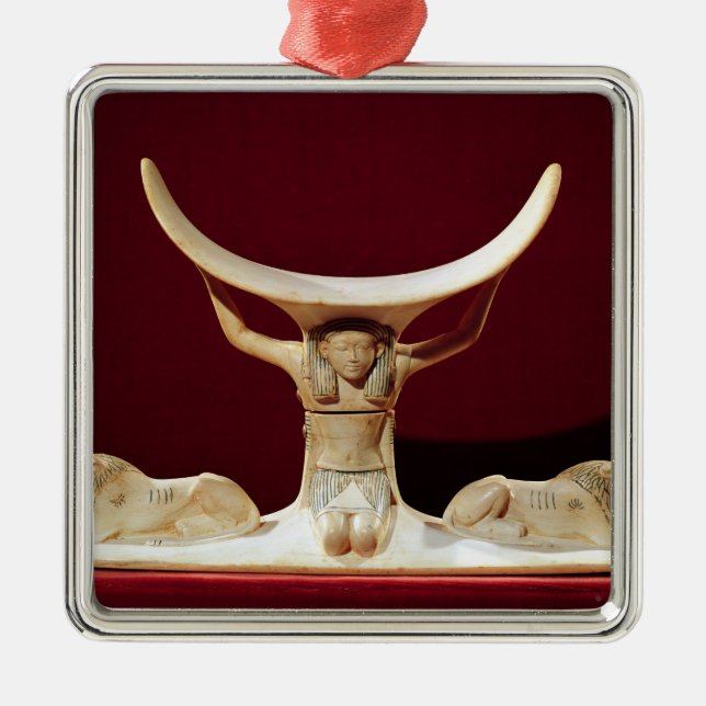 Headrest with Shu, the Egyptian God of the Air Metal Ornament (Front)